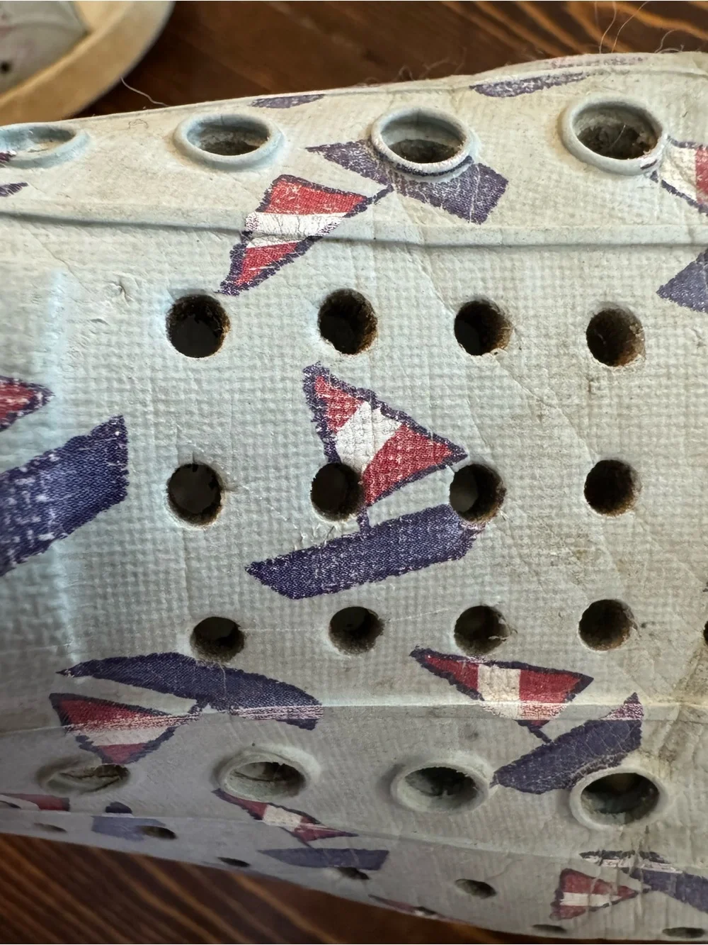 Native Kids Slip-On Water Shoes in Light Blue with all over sailboat print